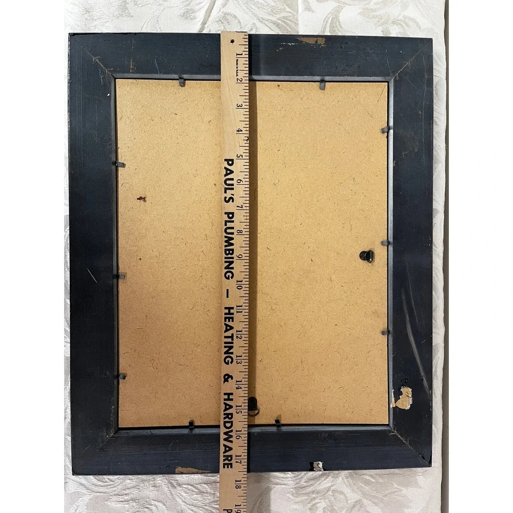 Vtg Black Ornate Picture Frame 15x18